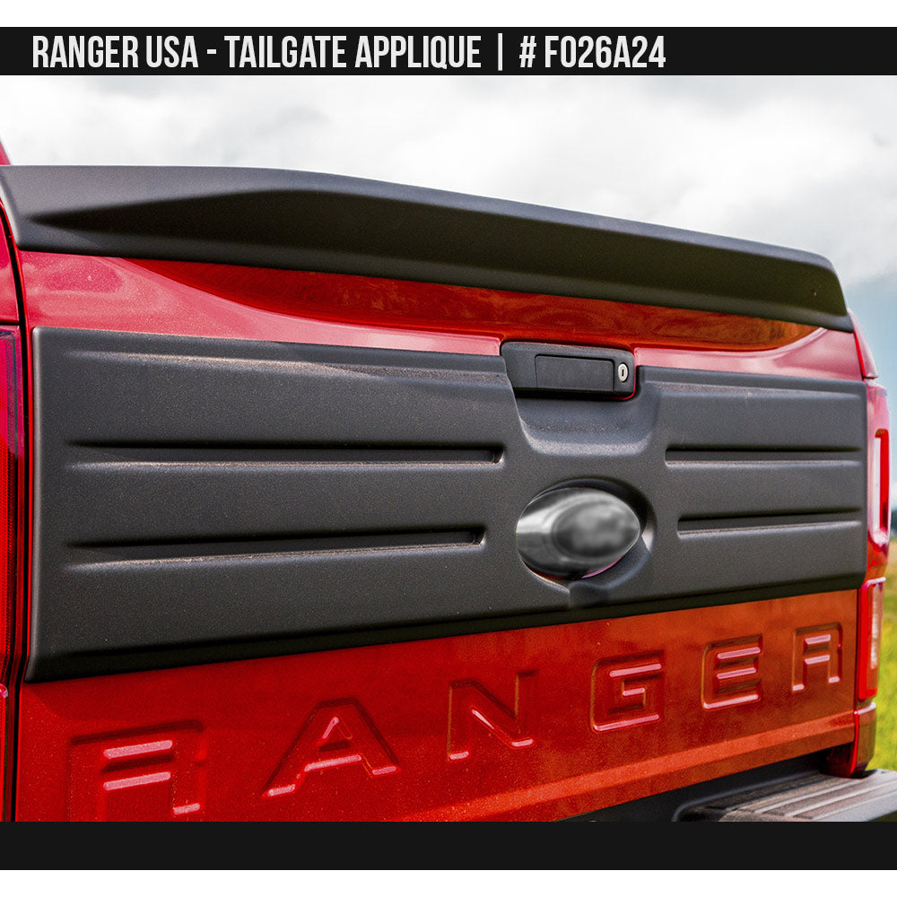 2019-2023 Ford Ranger USA Tailgate Appliqué  Painted  Satin Black Install Ready