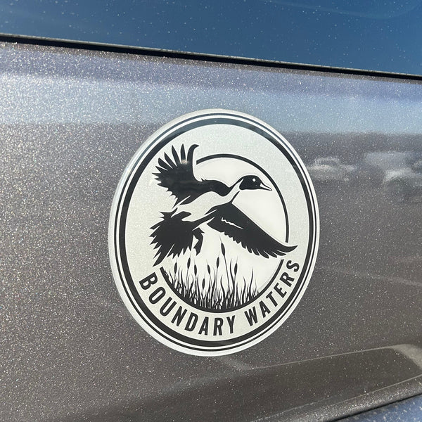 BOUNDARY WATERS CC LOGO 7.8" CHROME / FOAM ADHESIVE / -688 LT GRAY / -58 SILVER / -55 BLACK