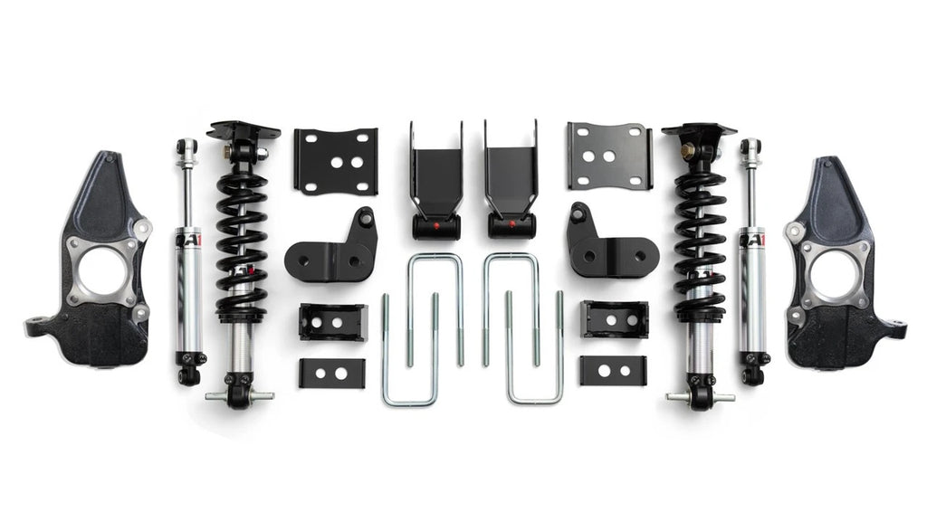 LOWERING KIT W/SPINDLES, D-ADJ, 3.5-5.5" 15-20 F150, 2WD