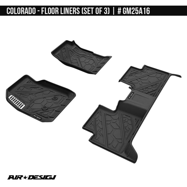 2016-2022 Chevrolet Colorado Floor Liner Set (Front and Rear Row)  Soft Touch Texture  Black