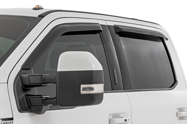 Side Window Deflectors | Tape On Rain Guard | Ford F-150 (17-24) F-250 (15-24)