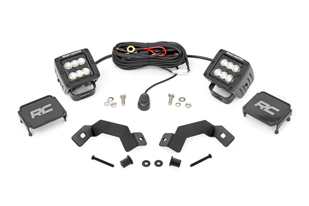 LED Light Kit | Ditch Mount | 2" Black Pair | Flood | Toyota Land Cruiser (24-25)