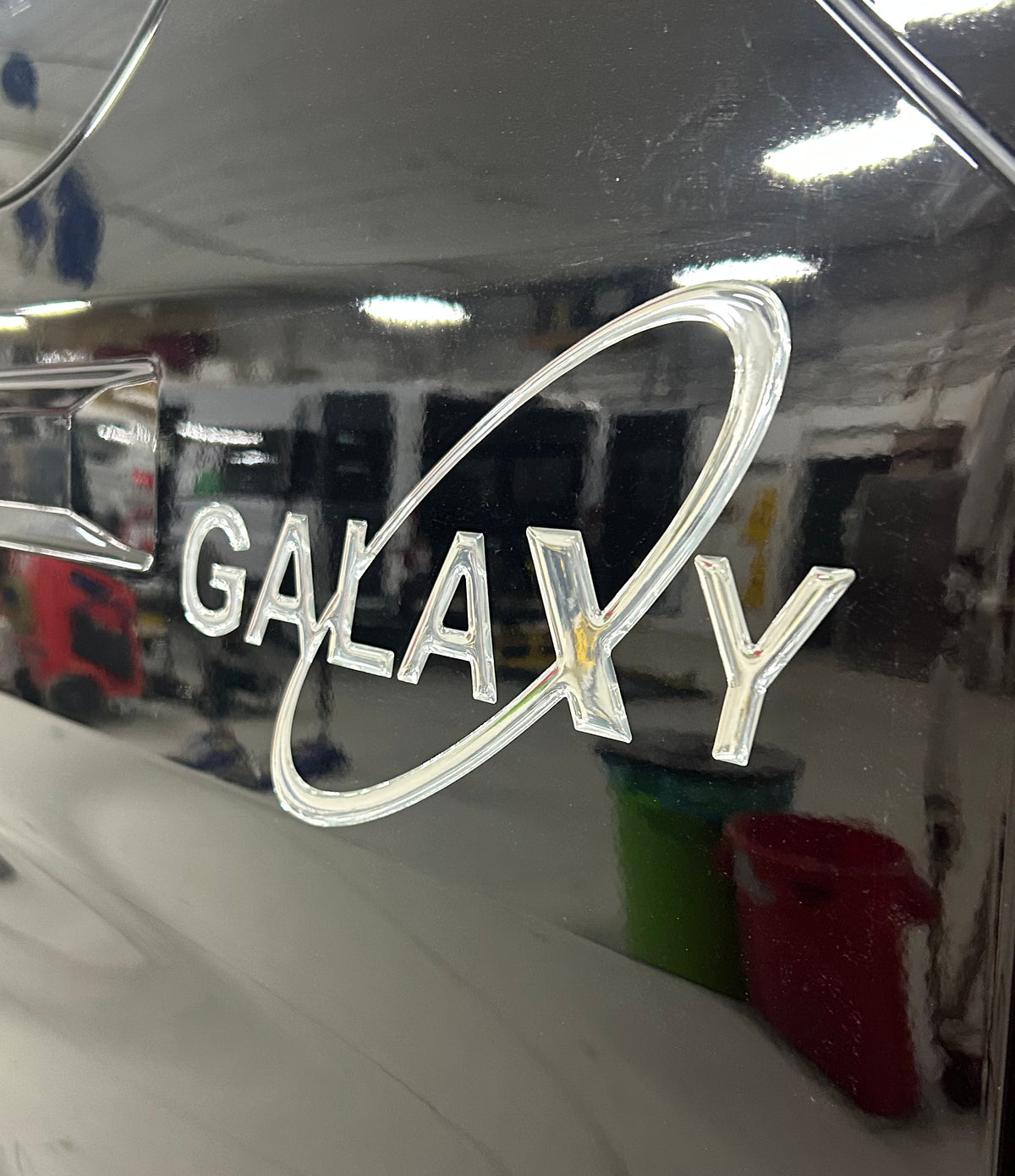 5.83" X 11" GALAXY CC LOGO 2 MIL CHROME / -55 BLACK