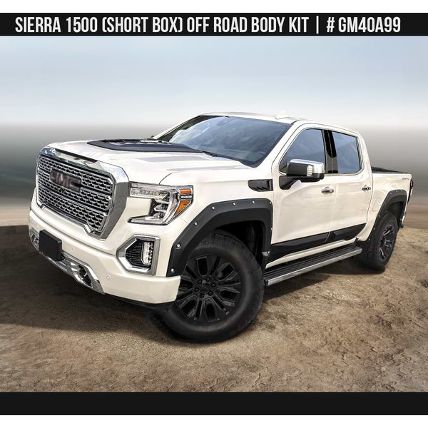 2019-2021 GMC Sierra 1500 Off-Road Full Kit (for Short Box) Painted  Satin Black Install Ready