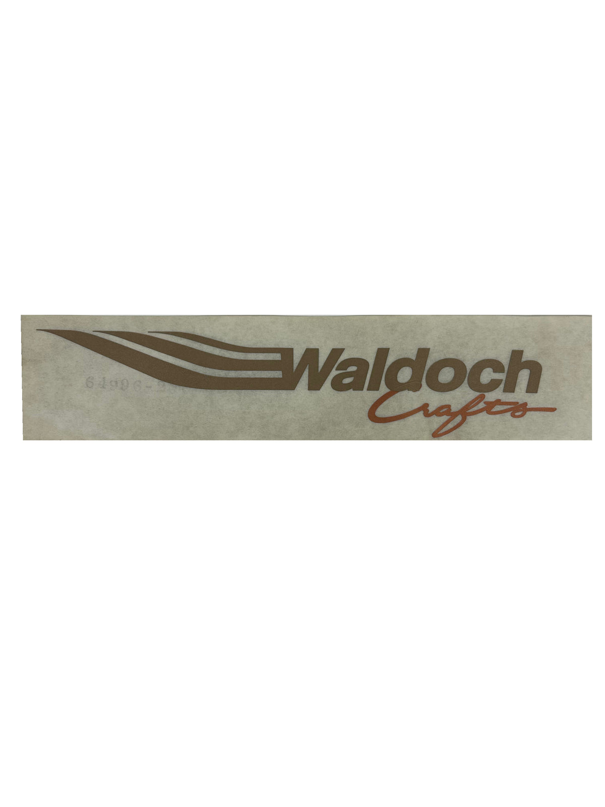 WALDOCH CRAFTS SWOOSH LOGO 15"x2.5" GREY AND GOLD LARGER