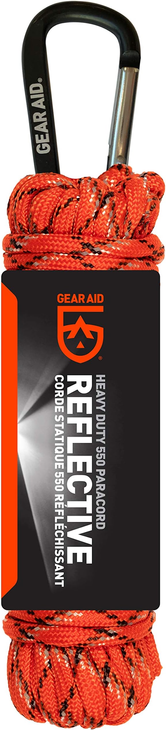 Gear AID 550 Paracord and Carabiner, 7 Strand Utility Cord for Camping and Survival