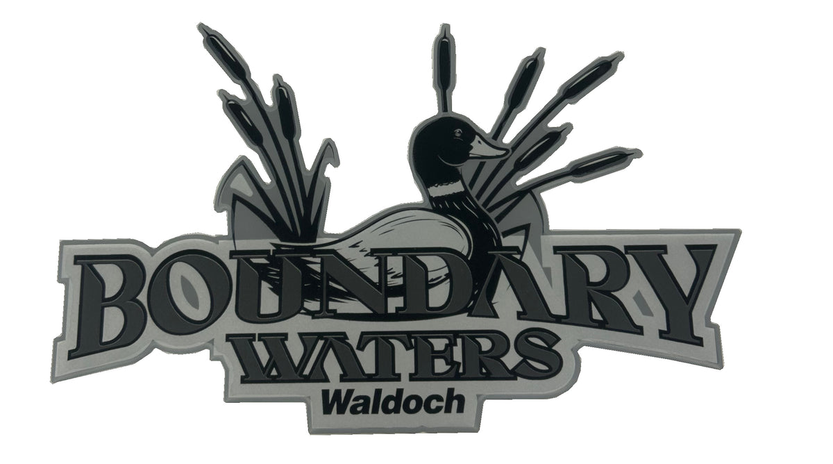 BOUNDARY WATERS WALDOCH CC NAME 6.58" X 10.66" - CHROME / FOAM ADHESIVE / -688 LT GRAY / -58 SILVER / -55 BLACK