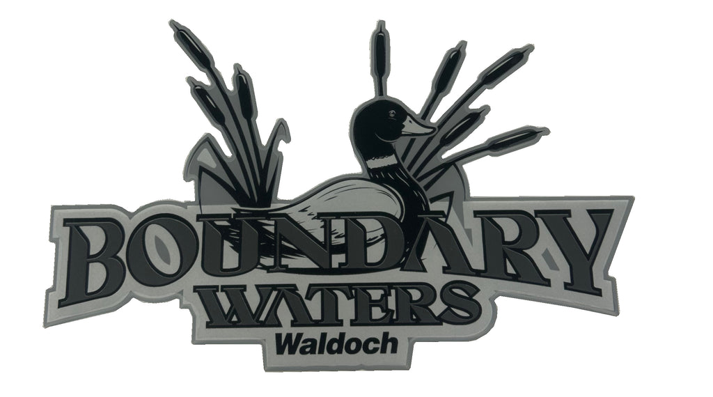BOUNDARY WATERS WALDOCH CC NAME 6.58" X 10.66" - CHROME / FOAM ADHESIVE / -688 LT GRAY / -58 SILVER / -55 BLACK