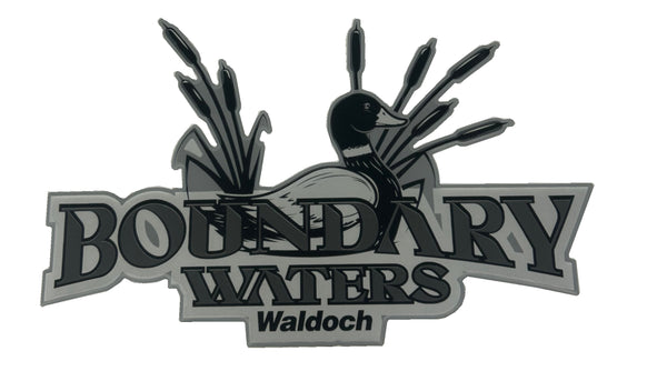 BOUNDARY WATERS WALDOCH CC NAME 6.58" X 10.66" - CHROME / FOAM ADHESIVE / -688 LT GRAY / -58 SILVER / -55 BLACK