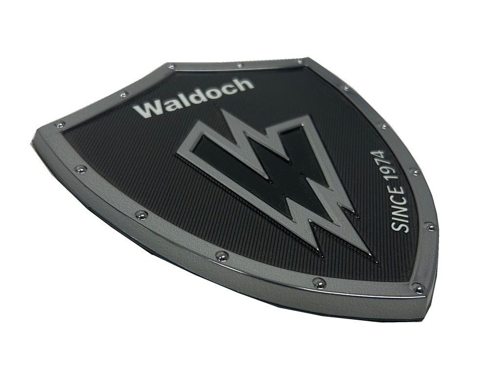 WALDOCH SHIELD LOGO (SL24) IMAGE - 5"x4.39" (SILVER BORDER)