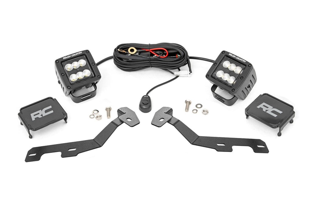 LED Light Kit | Ditch Mount | 2" Black Pair | Flood | Ram 1500 2WD/4WD (19-25)