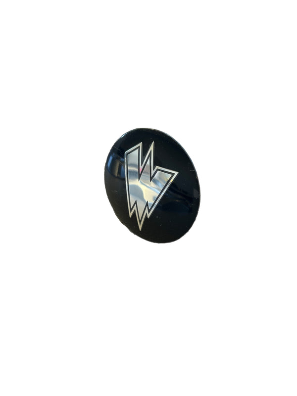 W141 - WHEEL CENTER SECTION ONLY - BLACK WITH WALDOCH W CHROME LOGO