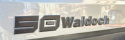 1.55" X 11.8" WALDOCH SL24 LOGO 3D CHROME / -3361 DK GRAPHITE / -55 BLACK / SATIN CLEARCOAT