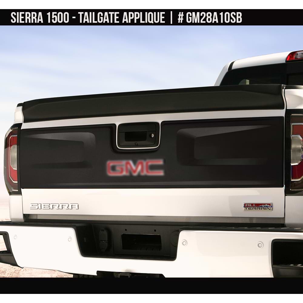 2016-2018 GMC Sierra 1500 Tailgate Appliqué  Painted  Satin Black Install Ready