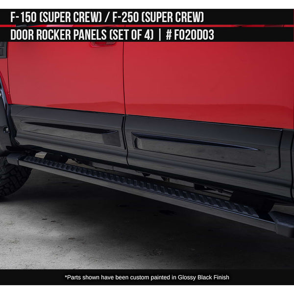 2019-2023 Ford Ranger USA Door Rocker Panel Set  Painted  Satin Black Install Ready