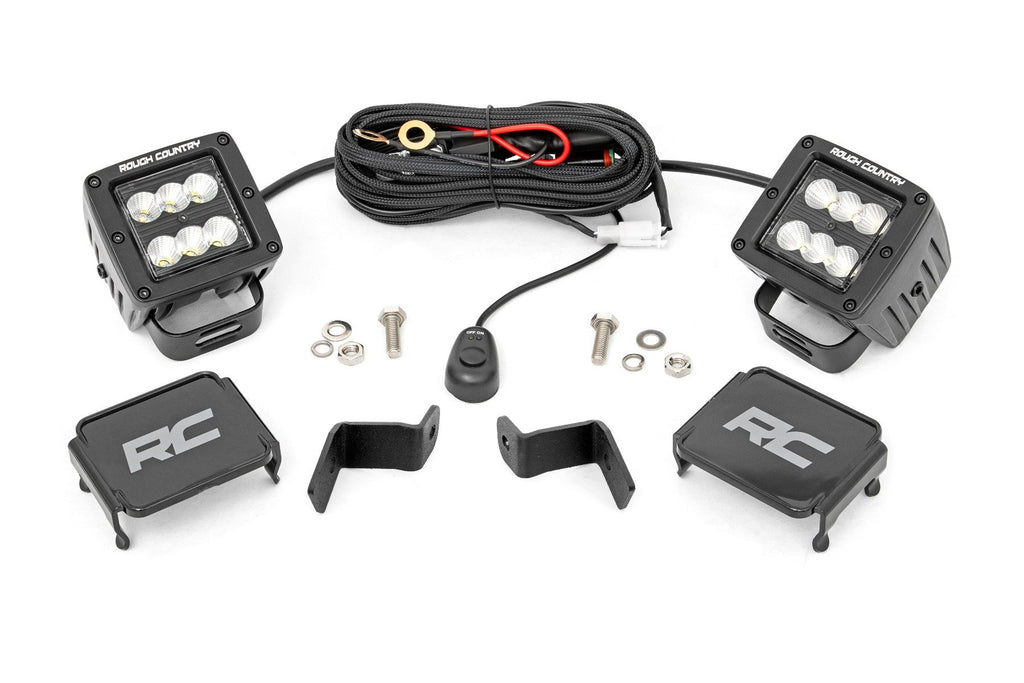 LED Light Kit | Ditch Mount | 2" Black Pair | Flood | Ford F-150 (15-25)/F-150 Lightning (22-25)
