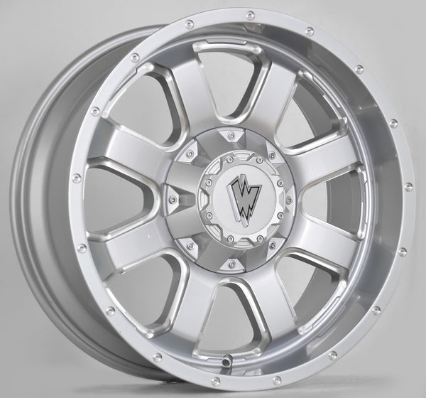 REBEL 20X9 MACHINED SILVER - 12 OFFSET 6X135 87.3CB