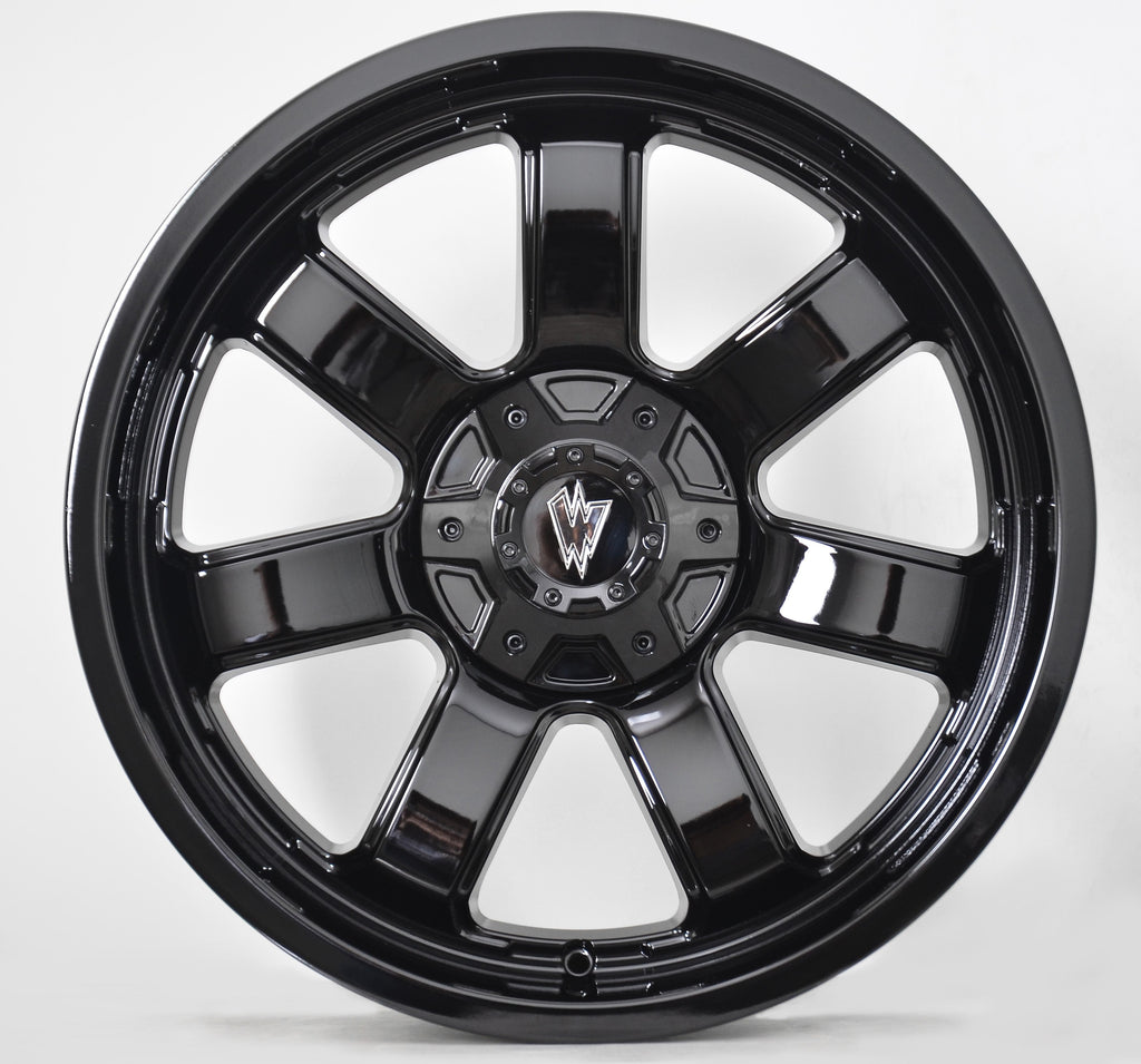 REBEL 20X9 ALL BLACK GLOSSY - 12 OFFSET 8X170 125.5CB