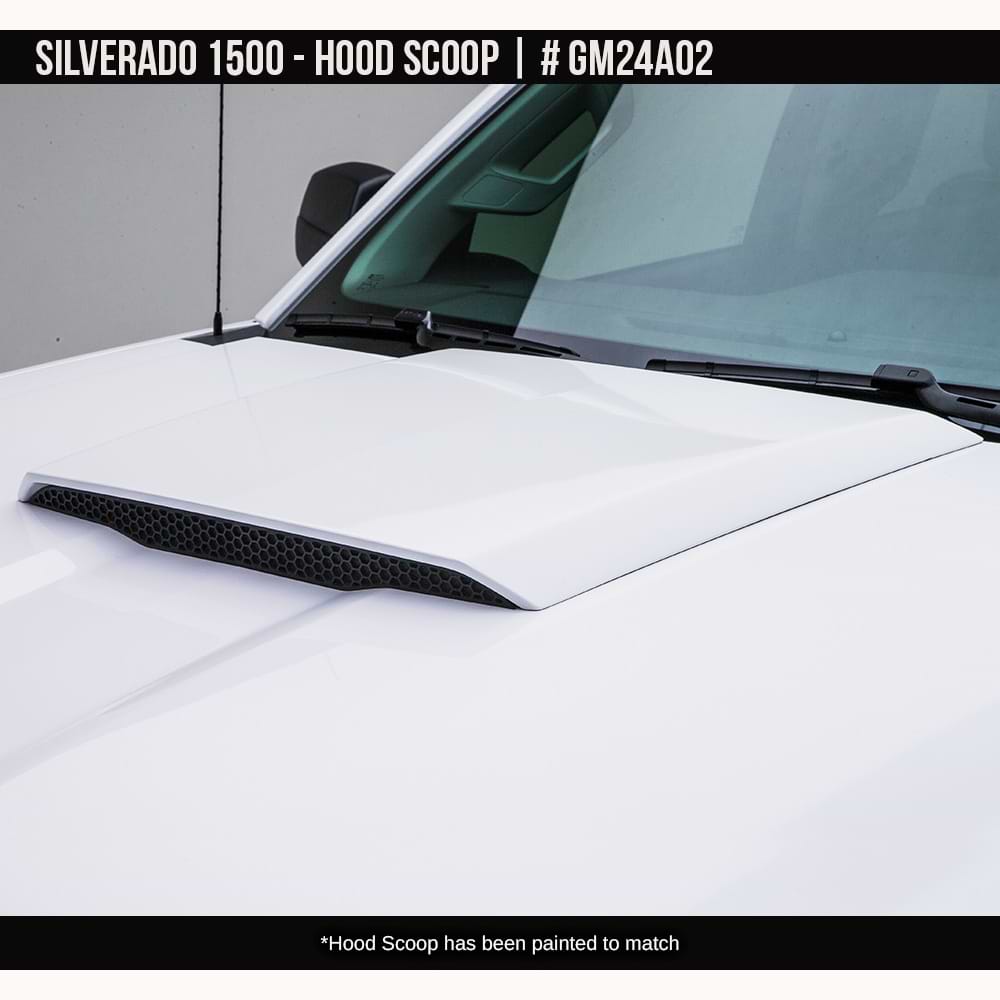 2014-2015 Chevrolet Silverado 1500 Hood Scoop  Painted  Satin Black Install Ready