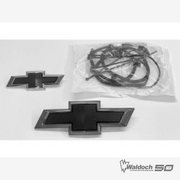 Chevy Tahoe Front Illuminated And Rear Non-Illuminated Bowtie Emblems In Black - 85062596