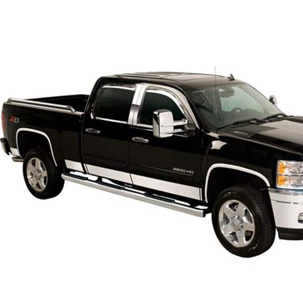 Stainless Steel Rocker Panels-GMC Sierra HD - Crew Cab 8FT Long Box 10 pcs