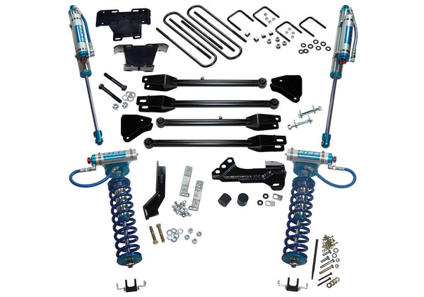 4" King Ed 4-Link Lift Kit-17-22 F250/350 4WD w King Frt Clvrs & Res Rr Shcks