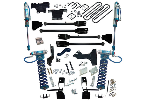 6" King Ed 4-Link Lift Kit-17-22 F250/350 4WD w King Frt Clvr & Res Rr Shcks
