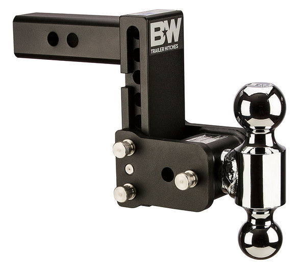 B&W Tow And Stow Dual Ball 2" Adj Ball Mount 5" Drop/5-1/2" Rise, Black