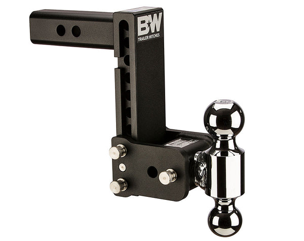 B&W Tow And Stow Dual Ball 2" Adj Ball Mount 7" Drop/7-1/2" Rise, Black