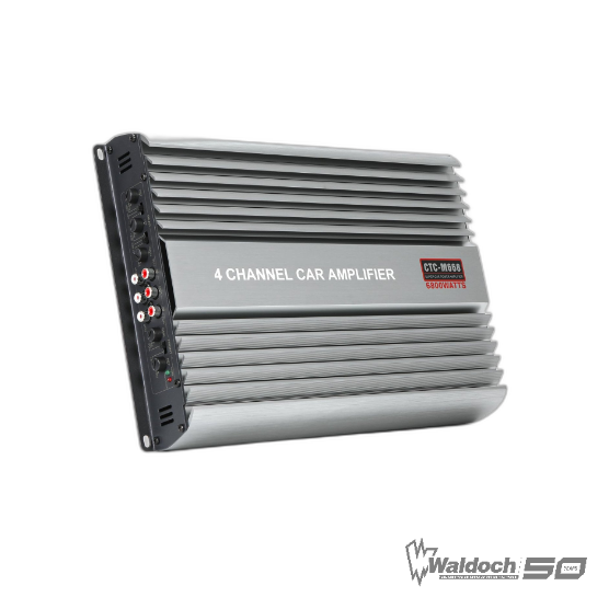 5 Channel Car Audio Amplifier - 4 X 50W + 1 X 225W @ 2 Ohms, 4 X 35W + 1 X 150 W @ 4 Ohms, 2 X 100W Bridged @ 4 Ohms (Ch 1-4)
