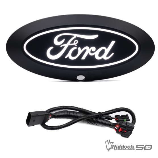 Ford F-150 Front LIGHTED Emblem - NO CAMERA - 2018-2023+ - WITH OEM WIRING HARNESS - 92603-X