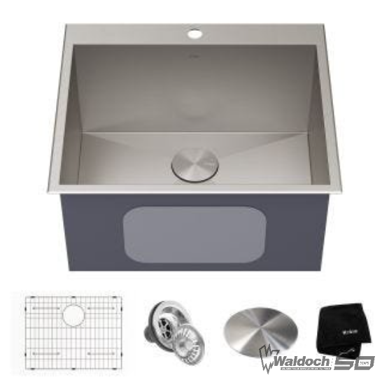 Square Stainless Steel Sink With Faucet Hole 405 X 355 Mm Dometic Square RV Kitchen Sink W/ 1-Hole Faucet & Glass Cover