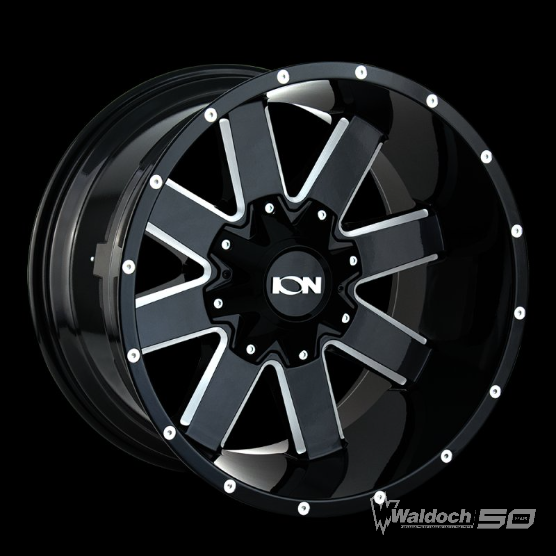 ION TYPE 141 GLOSS BLACK/MILLED SPOKES SIZE: 20X9 MOUNTING: 8-180 OFFSET: 0MM HUB: 124.1MM - 141-2978M